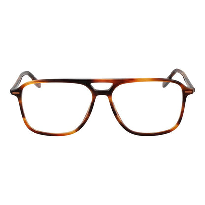 Ermenegildo Zegna Brown Acetate Glasses (Frames), full-rim aviator style with demo lenses, includes branded case
