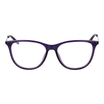 Front view of Converse Purple Metal Glasses (Frames) featuring full-rim cat eye style with demo plastic lenses and purple metal frame.