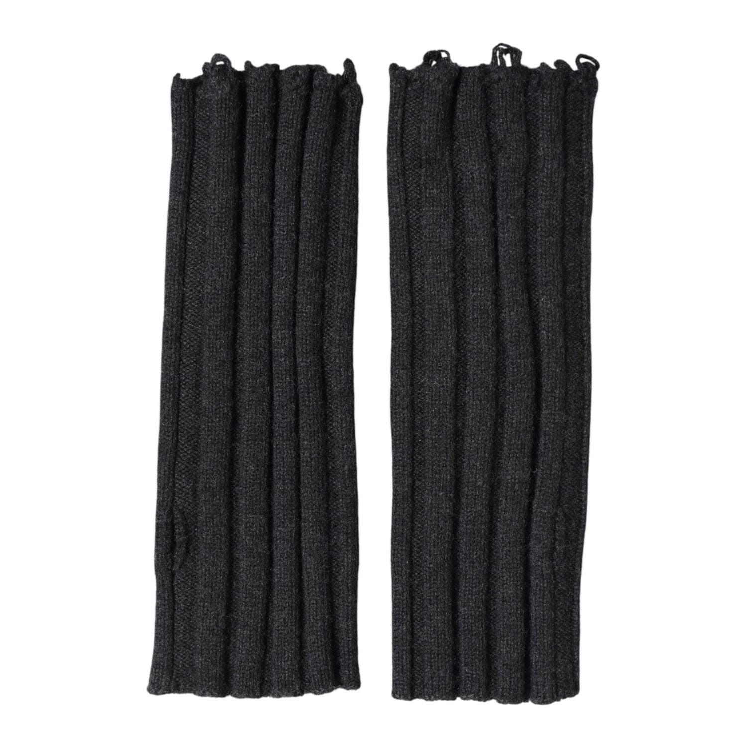 Dolce & Gabbana Black Virgin Wool Knitted Fingerless Gloves
