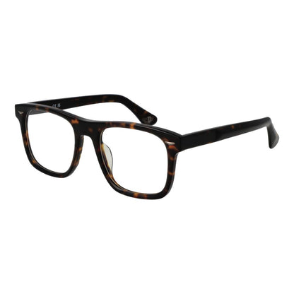 Police Brown Cellulose Acetate Glasses (Frames) for men, full-rim square design, brown frame, demo lenses, size 52-20-145.