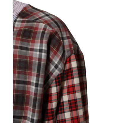 Dolce & Gabbana Multicolor Cotton Collared Checkered Shirt