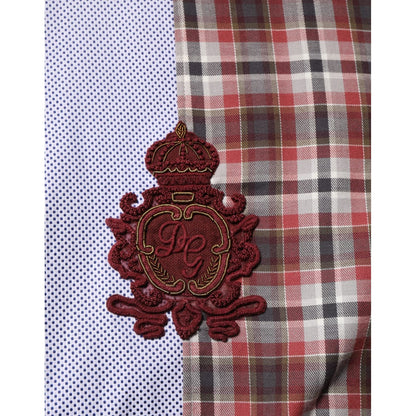 Dolce & Gabbana Multicolor Cotton Collared Checkered Shirt
