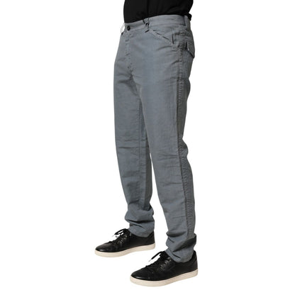 Master Coat Gray Cotton Regular Fit Men Denim Trouser Jeans