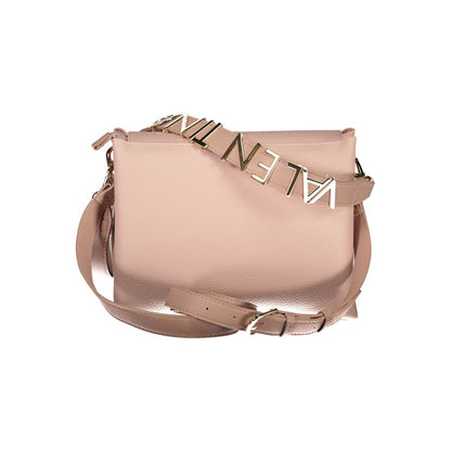 Mario Valentino Pink Polyethylene Handbag with removable shoulder handle and logo details.