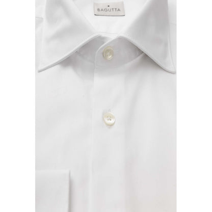 Bagutta White Cotton Dress Shirt