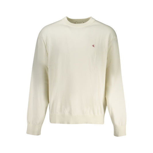 Calvin Klein White Cotton Men Sweater 1728,67403481248,Calvin Klein,Clothing,Men,New with tags,Sweaters - Clothing,Sweatshirts - Sweaters - Clothing,White,XL