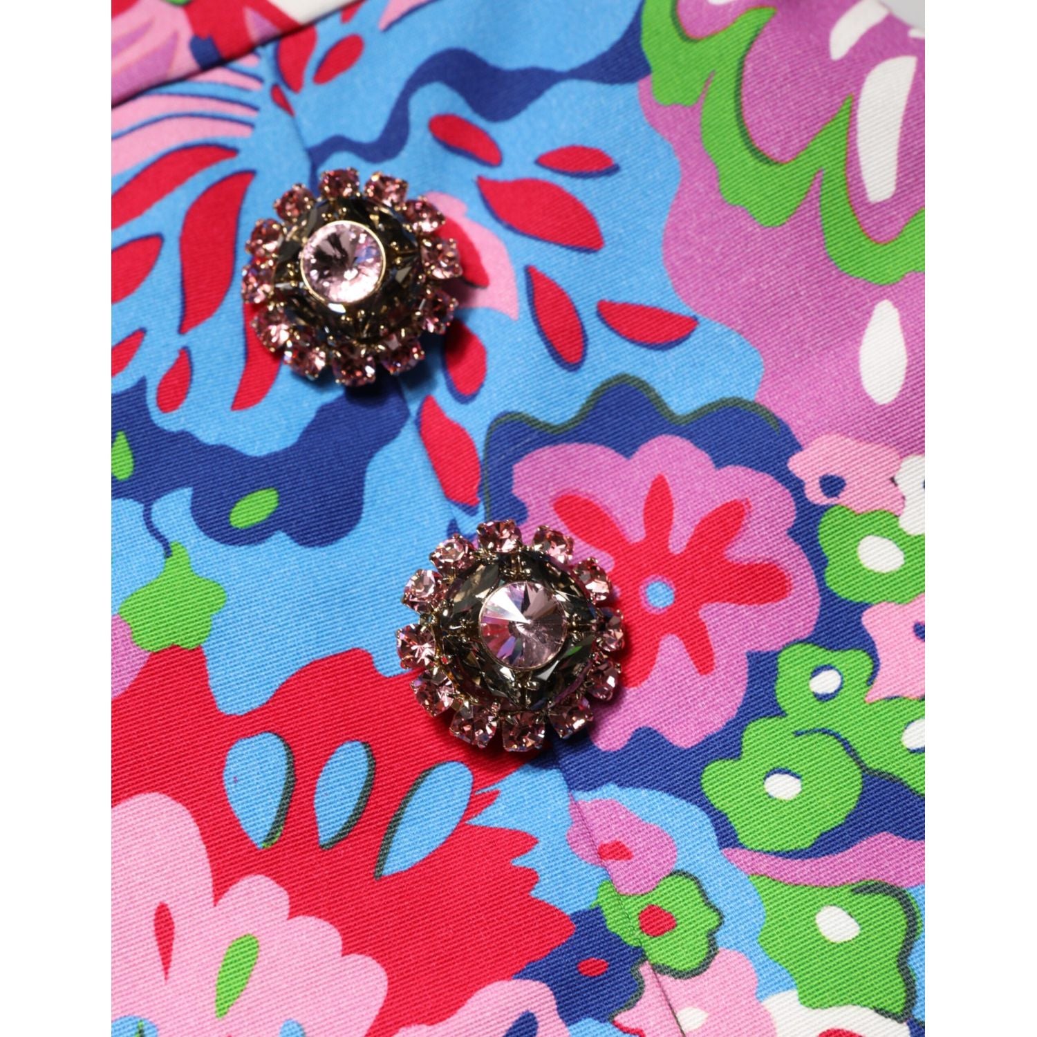 Dolce & Gabbana Multicolor Floral Buttoned High Waist Mini Shorts