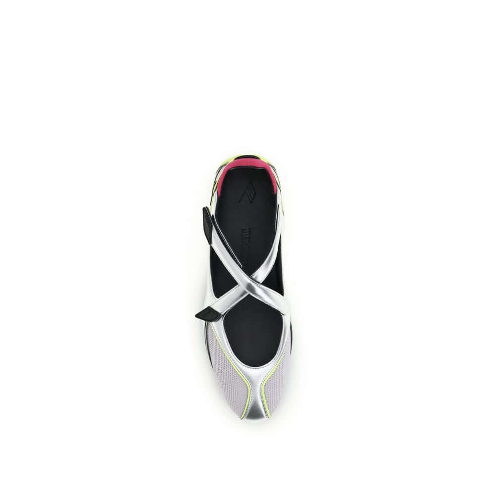 The Attico Silver Polyurethane Ballet Flats