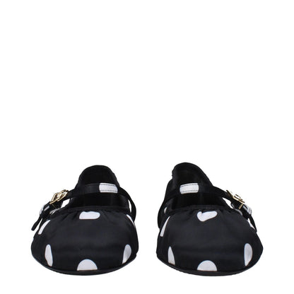 Dolce & Gabbana Black Fabric Ballet Flats