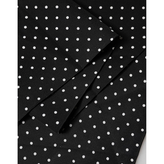 Dolce & Gabbana Black Polka Dot Neck Wrap Foulard 133.5cm x 12.5cm Scarf