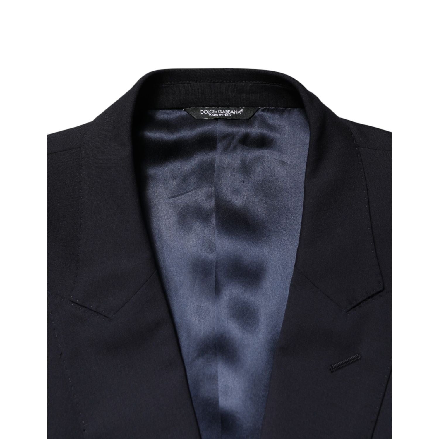 Dolce & Gabbana Blue Wool Double Breasted 2 Piece Men Suit