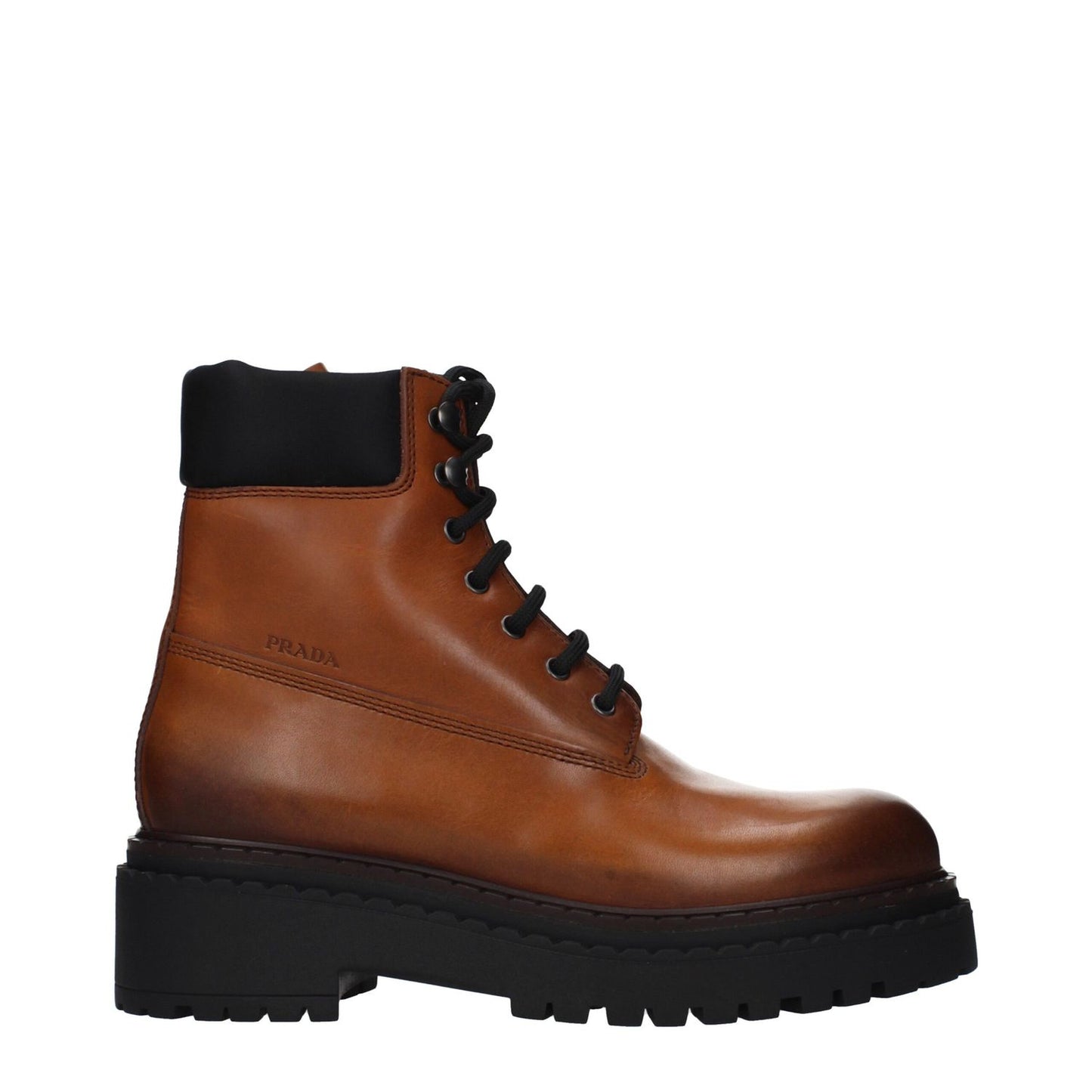 Prada Brown Leather Ankle Boots Prada