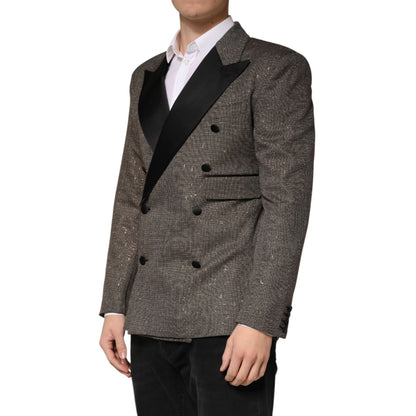 Dolce & Gabbana Gray Double Breasted 2 Button Jacket Blazer
