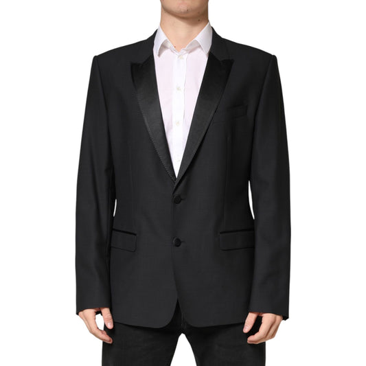 Dolce & Gabbana Black MARTINI Single Breasted Jacket Blazer1728,67345645728,Black,Blazers - Suits & Blazers - Clothing,Clothing,Dolce & Gabbana,IT54 | XL,Material: 90% Virgin Wool 7% Silk 3% Polyester,Men,New with tags,Suits & Blazers - Clothing