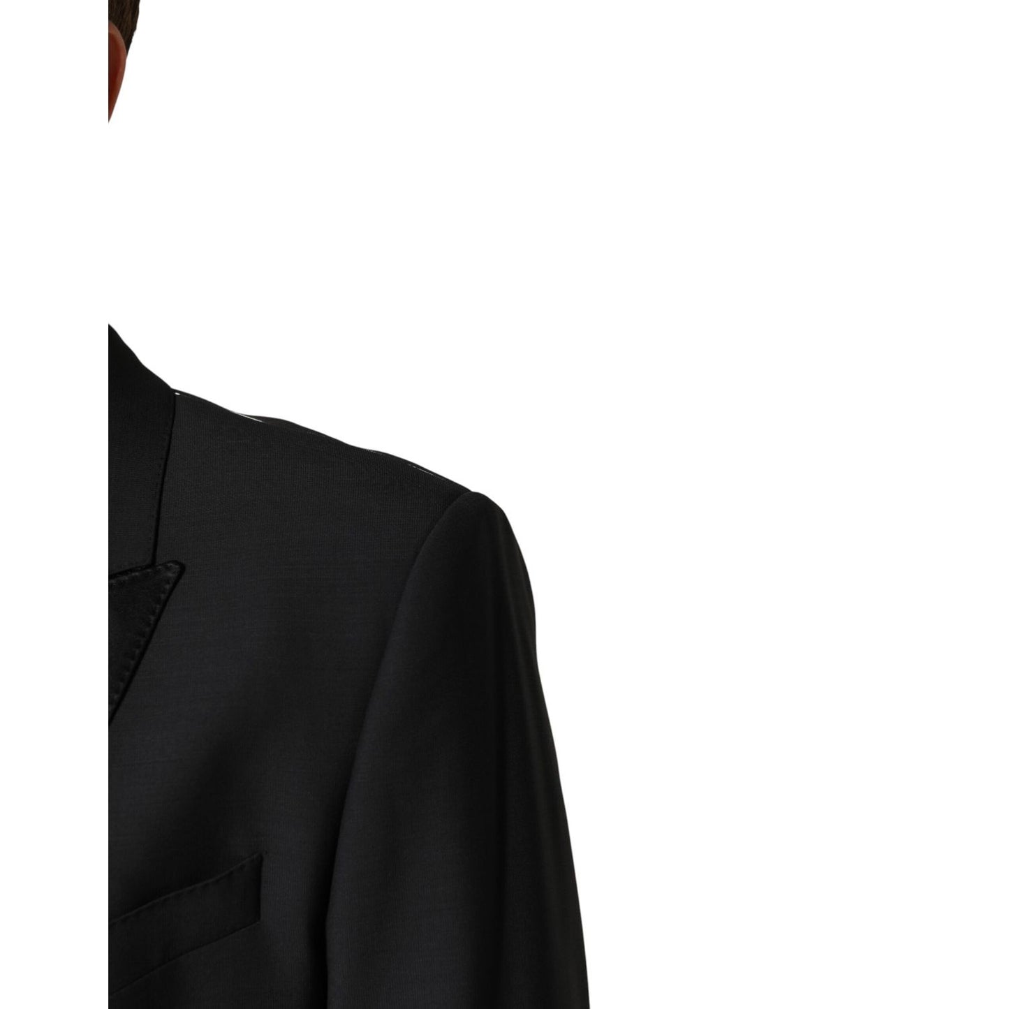 Dolce & Gabbana Black MARTINI Single Breasted Jacket Blazer 1728,67345645728,Black,Blazers - Suits & Blazers - Clothing,Clothing,Dolce & Gabbana,IT54 | XL,Material: 90% Virgin Wool 7% Silk 3% Polyester,Men,New with tags,Suits & Blazers - Clothing