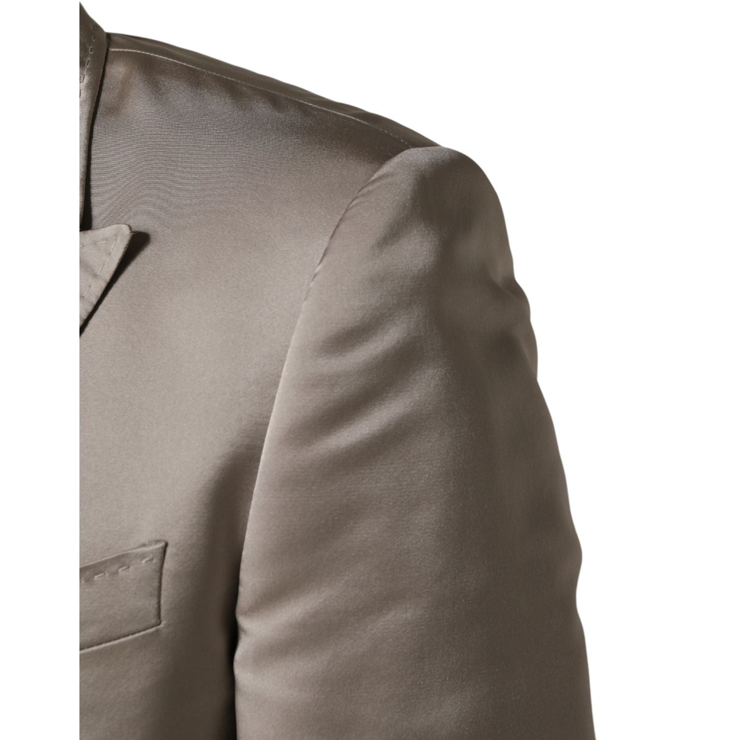 Dolce & Gabbana Beige Silk Single Breasted Jacket Men Blazer