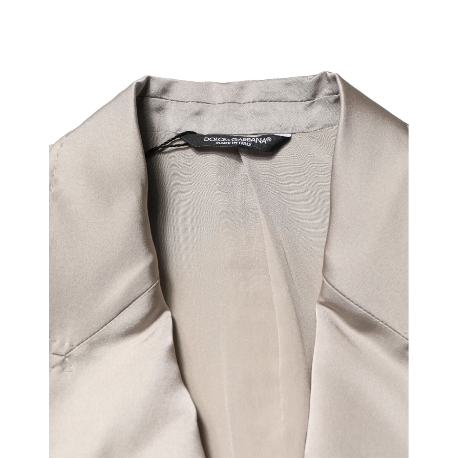 Dolce & Gabbana Beige Silk Single Breasted Jacket Men Blazer