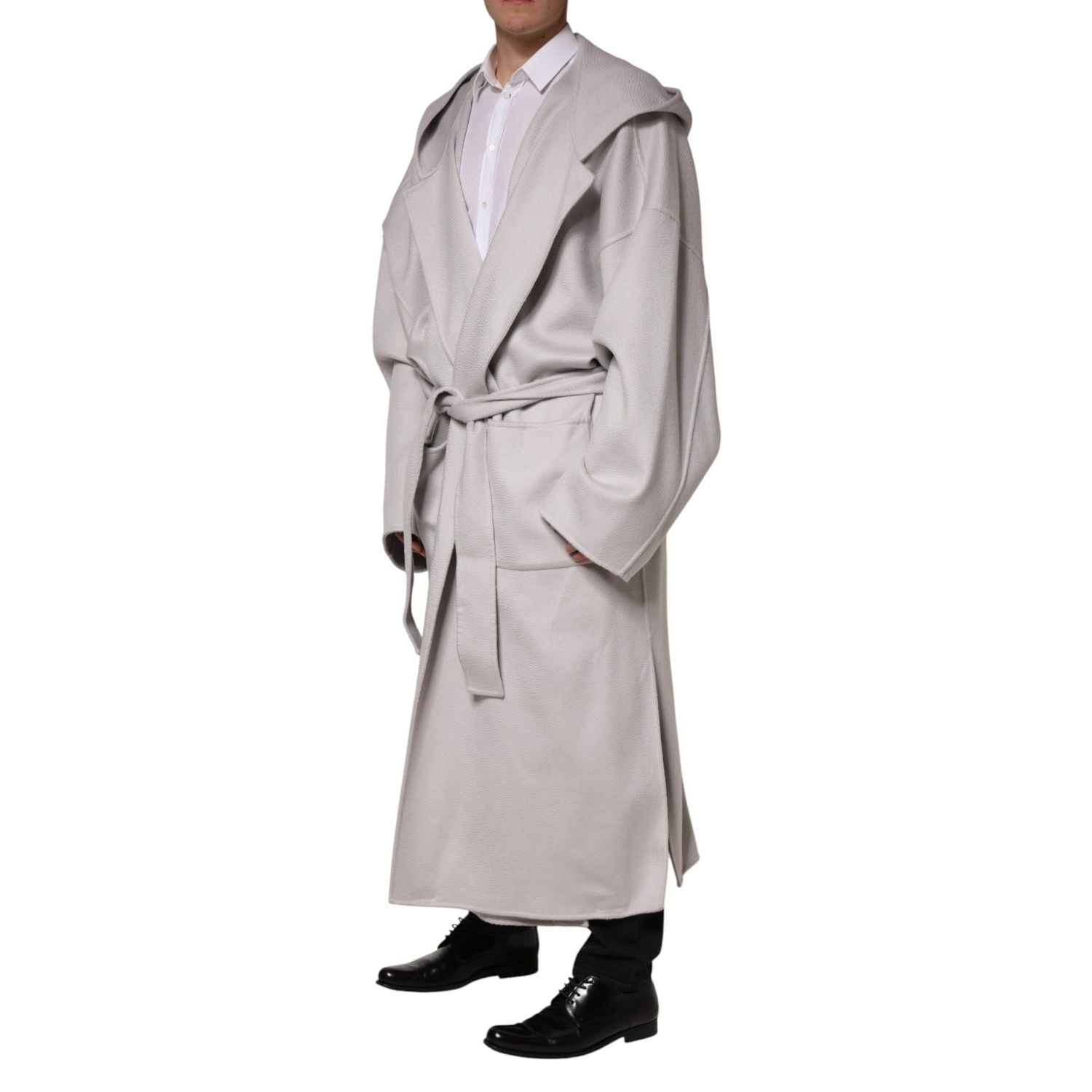 Dolce & Gabbana Off White Belted Long Trench Coat Men Jacket
