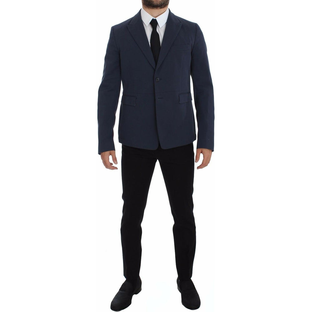 Dolce & Gabbana Blue Cotton Stretch Casual Blazer