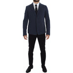 Dolce & Gabbana Blue Cotton Stretch Casual Blazer