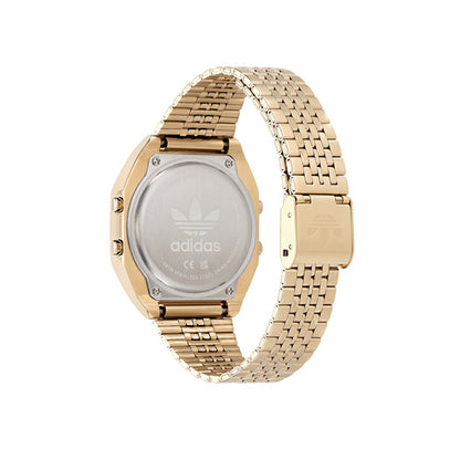 ADIDAS WATCHES Mod. AOST22074, gold stainless steel ladies wristwatch with 36mm case and quartz movement, water-resistant 5 ATM.