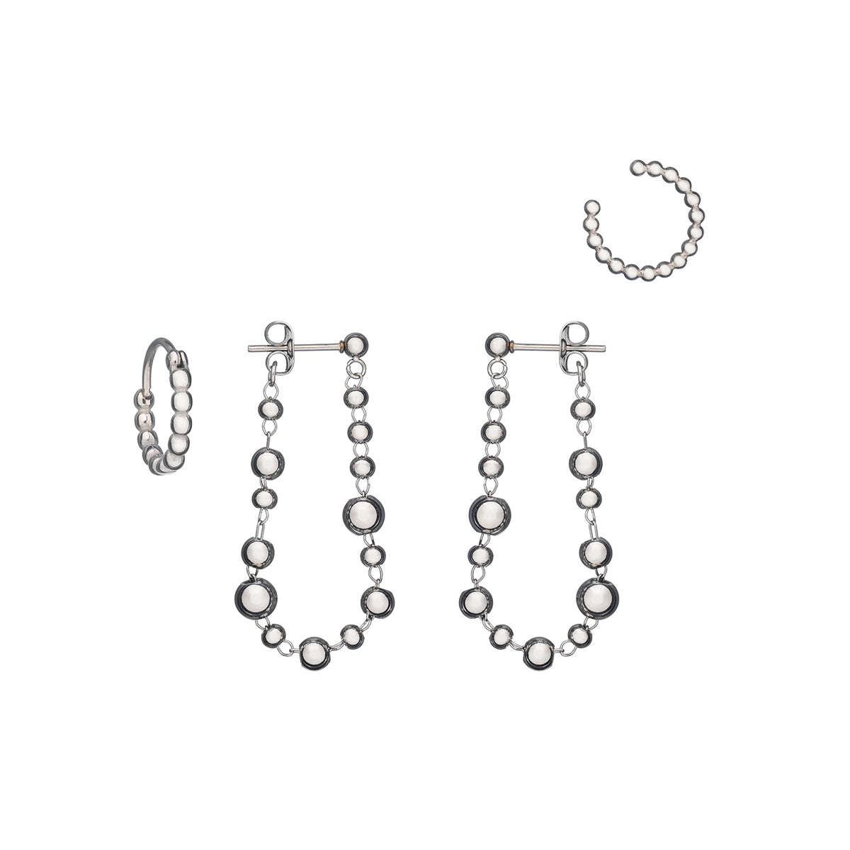 AN JEWELS JEWELRY Mod. AB.EP042 elegant earrings set in silver.