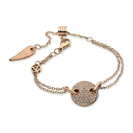 Alt Tag: AN JEWELS JEWELRY Mod. AL.BJT01RC elegant gold bracelet with charm and crystal accents