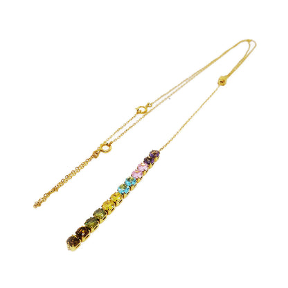 AN JEWELS JEWELRY Mod. AL.NLIYSUM01 gold necklace with multicolored gemstones on a white background