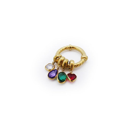 Elegant gold ring with colorful gemstones by AN JEWELS JEWELRY Mod. AL.R2WI23SMC-7, showcasing exquisite craftsmanship.