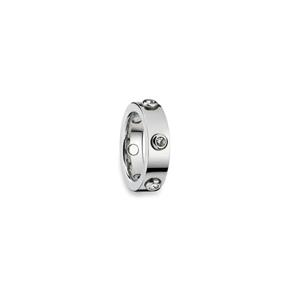 AN JEWELS JEWELRY Mod. AL.RWH01SC-9 silver ring with diamond accents