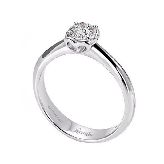 ANELLI RECARLO MOD. R01SO001_044 silver engagement ring with diamond solitaire, elegant design, made in Italy.