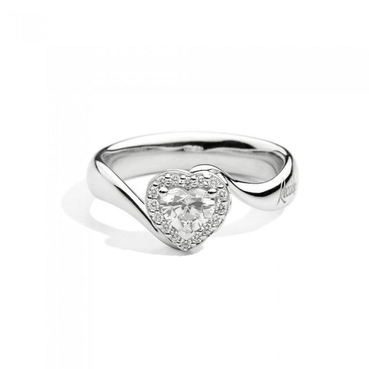 Heart-shaped diamond ring ANELLI RECARLO MOD. R67SC002_040 with elegant design and sparkling stone.