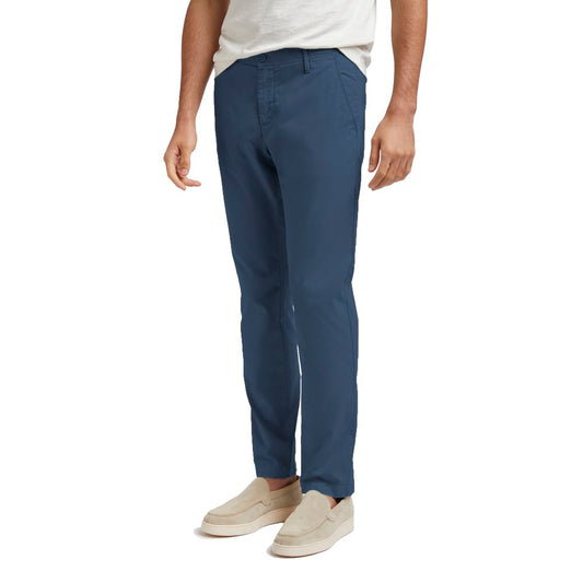 AT.P.CO Blue Cotton Men's Trouser with four pockets, button and zip closure; perfect for modern style and bold statement.