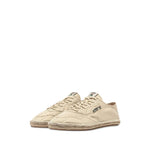 AUTRY Sneakers Ivory with beige jute sole, canvas upper, lace-up fastening, and logo patch. Espadrillas Low style. Heel height 2 cm.