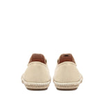 Rear view of AUTRY Sneakers Ivory with beige jute sole and canvas upper, showcasing tonal stitching and 2 cm heel height espadrillas style.