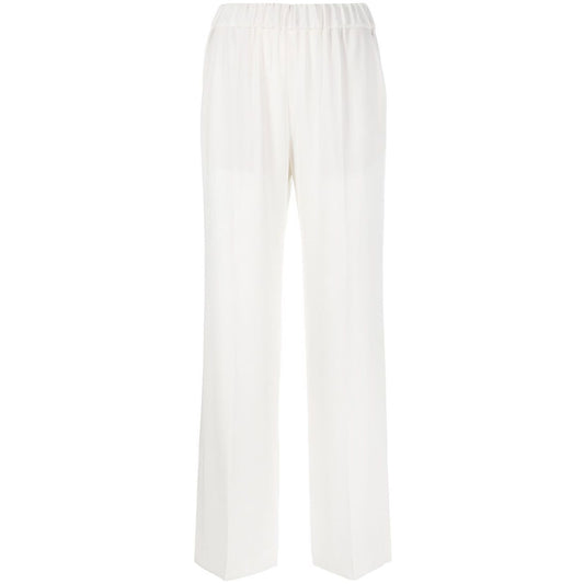 Alberto Biani White Cady Elasticated Trousers