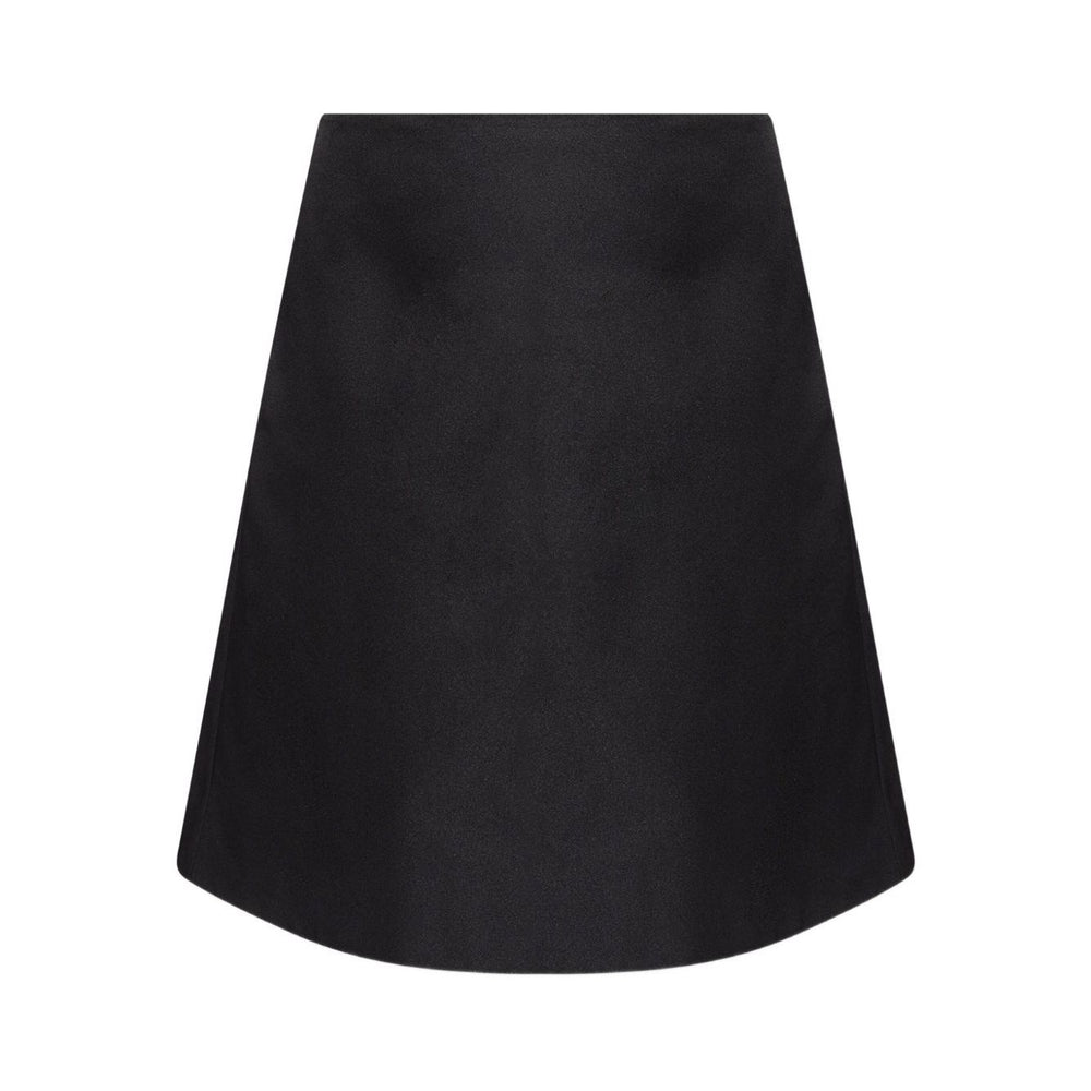 Alexander McQueen Skirts Black - black satin finish A-line silk skirt.