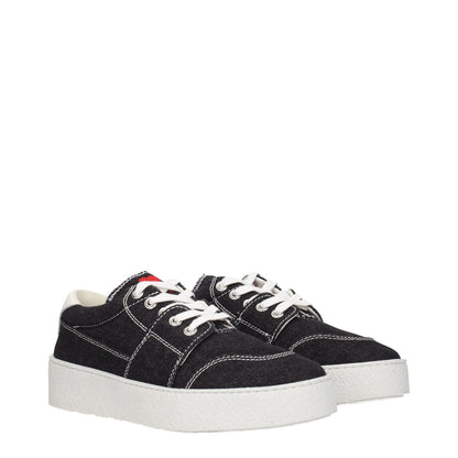 Ami Paris Black Fabric Low Top Sneakers