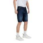 Armani Exchange Blue Cotton Bermuda for men, spring/summer collection, 99% cotton, stylish casual wear
