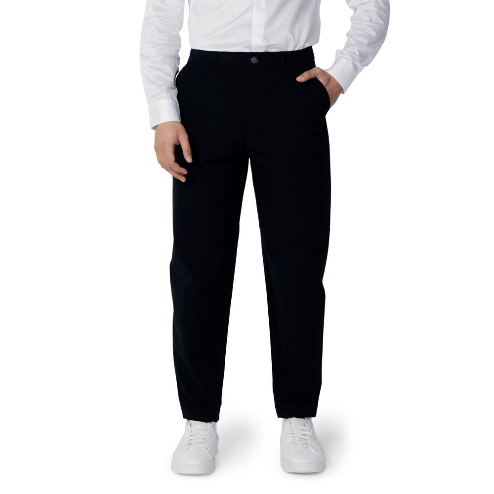 Armani Exchange Blue Cotton Casual Pants
