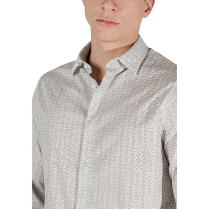 Armani Exchange Cream Cotton Pattern Shirt