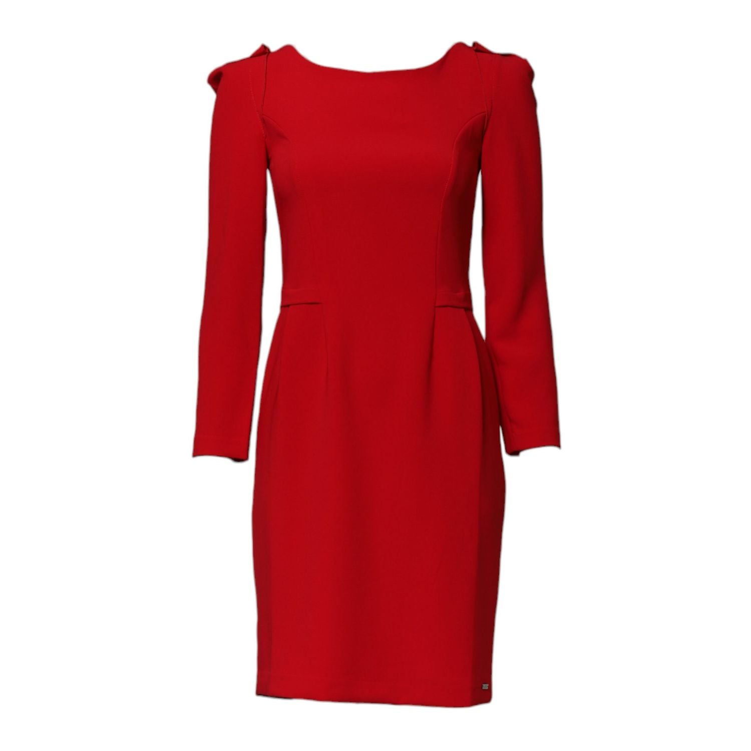 Armani Exchange Red Above Knee Long Sleeves Sheath Dress
