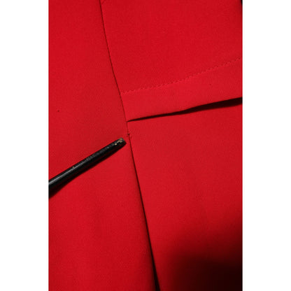 Armani Exchange Red Above Knee Long Sleeves Sheath Dress