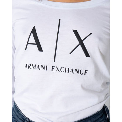 Armani Exchange White Cotton Long Sleeve T-Shirt