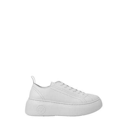 Armani Exchange White Leather Platform Sneakers