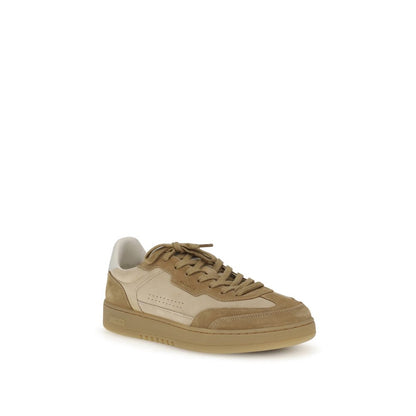 Axel Arigato Beige Leather Low Top Sneakers featuring a retro-inspired design with leather and suede uppers, ideal for casual urban style.