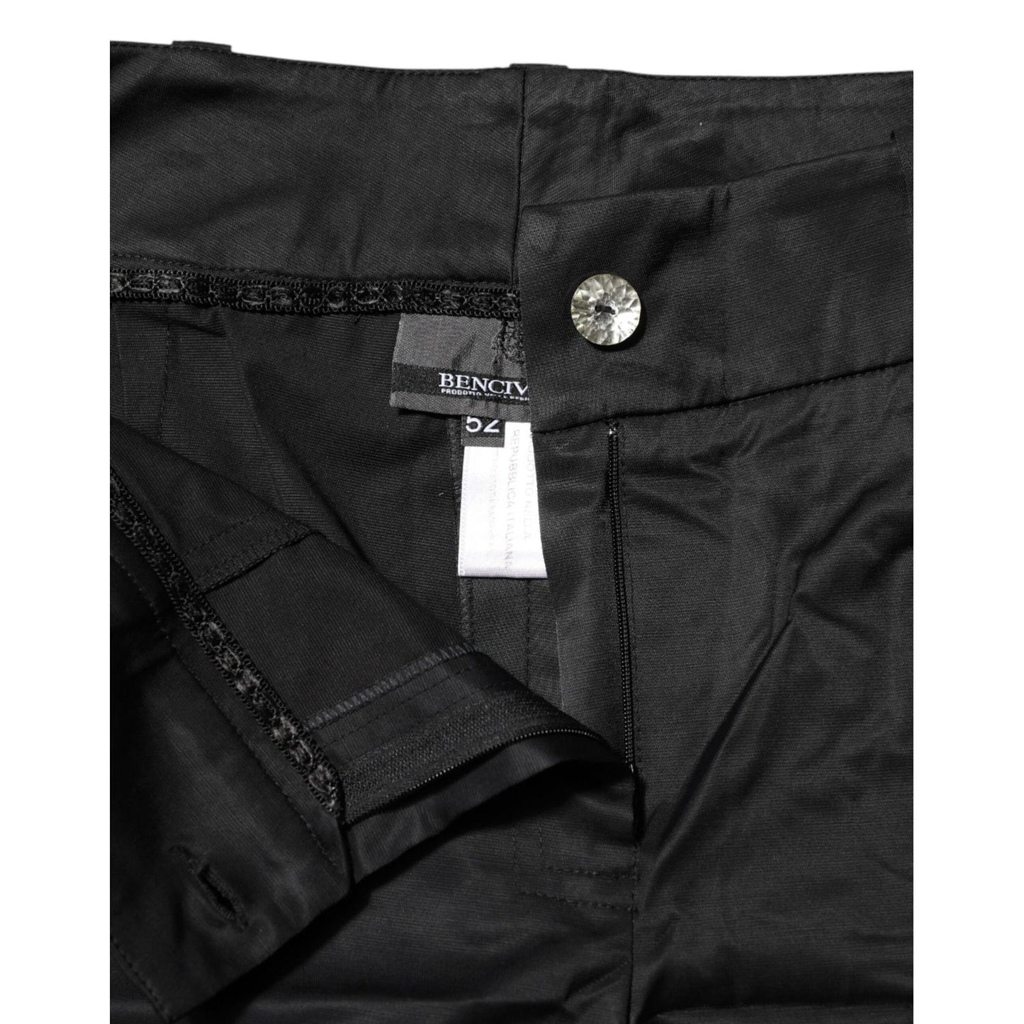 BENCIVENGA Black Cotton Blend Cropped Straight Leg Pants BENCIVENGA