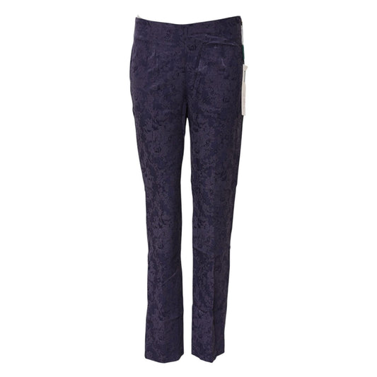 BENCIVENGA Purple Jacquard High Waisted Pants BENCIVENGA