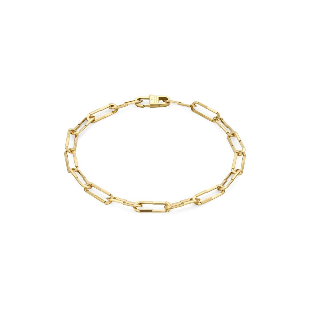 BRACCIALI GUCCI MOD. YBA744562002 gold chain bracelet on white background