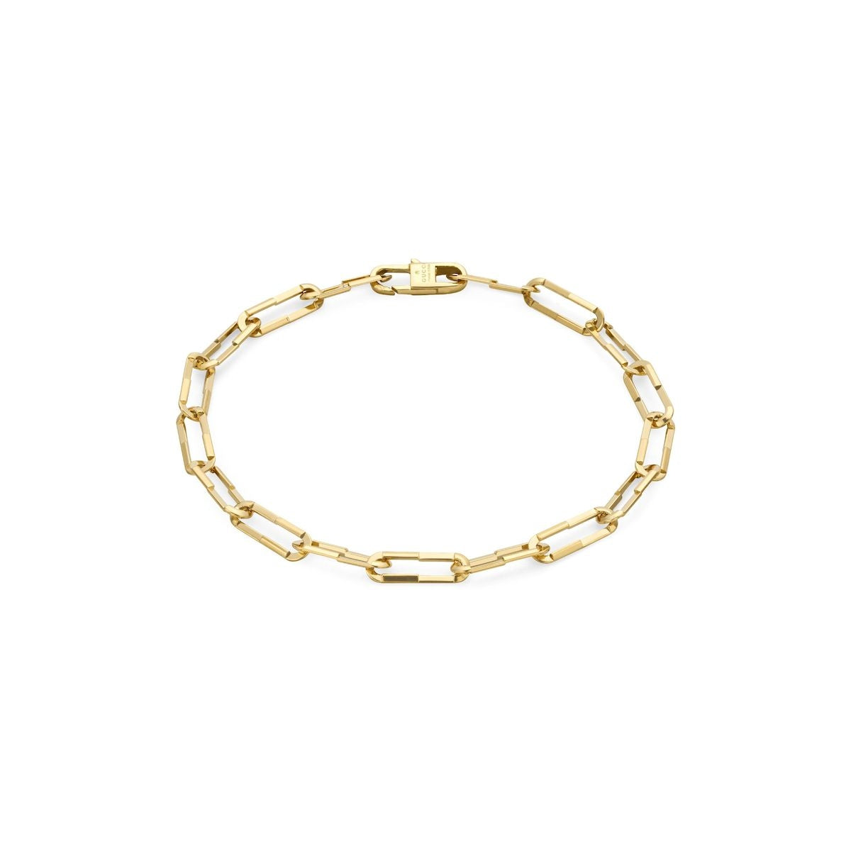 BRACCIALI GUCCI MOD. YBA744562002 gold chain bracelet on white background